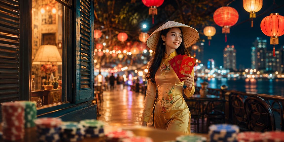 Phong bì đỏ may mắn và nón lá tại Vũng Tàu gợi cảm giác tiền thưởng ngày lễ